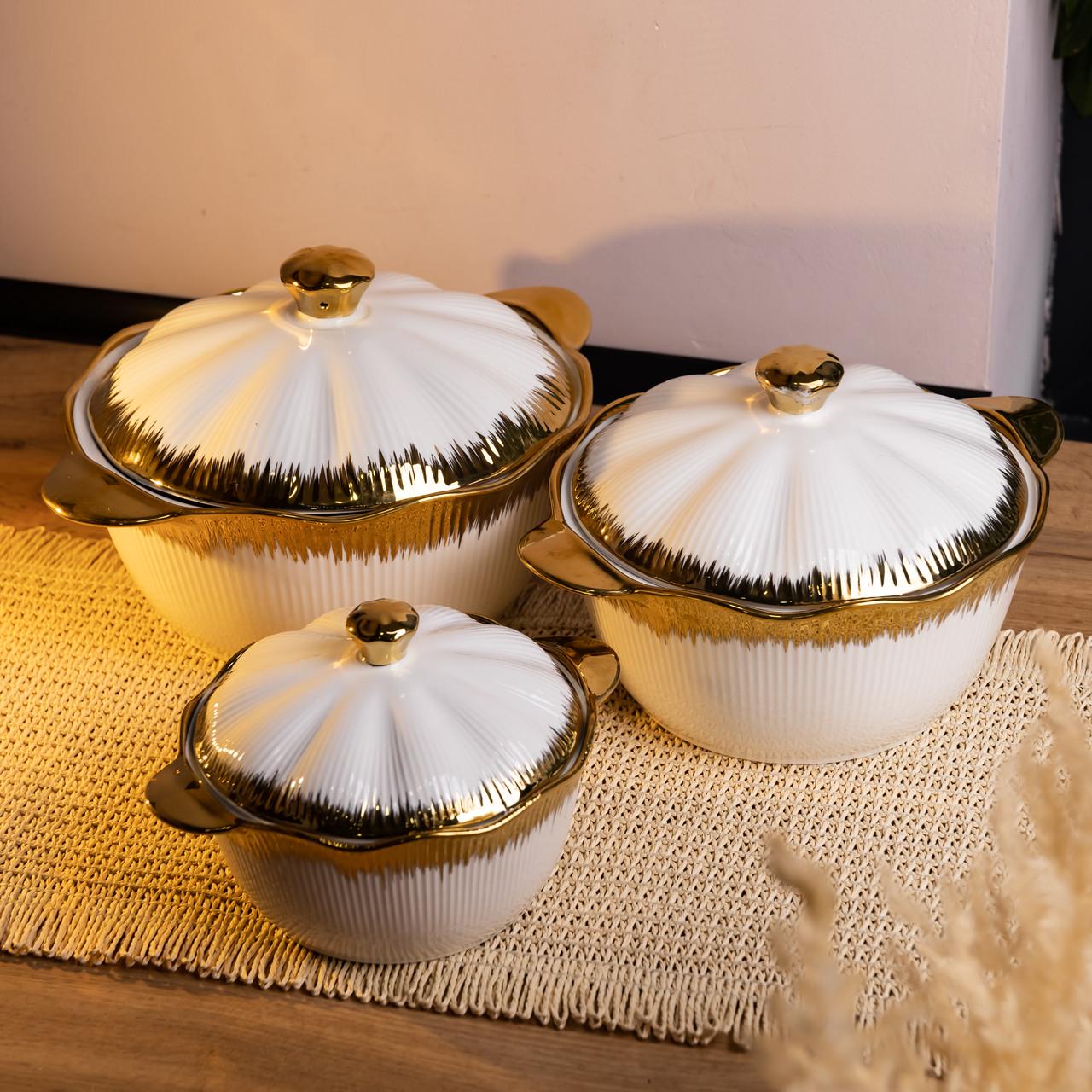 Набір супниць порцелянових 3 шт. 0,8/1,8/2,5 л (XYL216-4A)