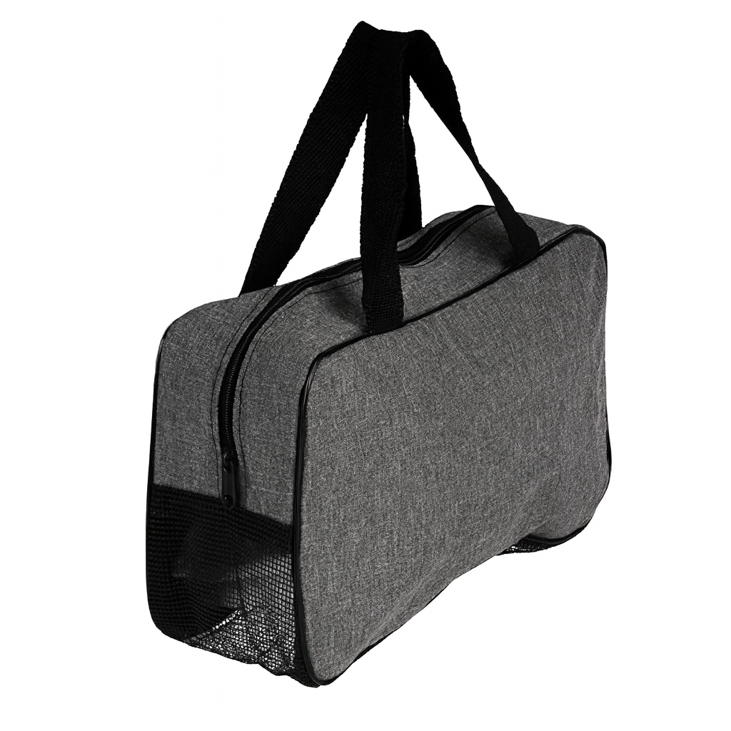 Сумка-косметичка с ручками Stenson Colorful сетчатые вставки 25,5х15,5х8,5 см Серый (R33398)