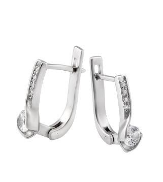 Серьги серебряные с камнями разного размера