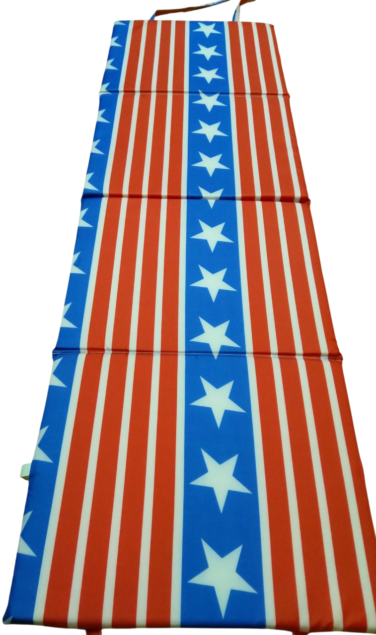 Пляжный коврик Lider Полоса со звездами антипесок 160х50х2 см Красно-синий (26891787)