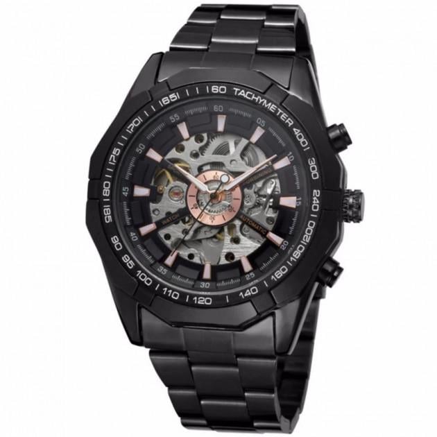 Часы механические Winner TM340 Steel Skelet мужские Black (238431067)