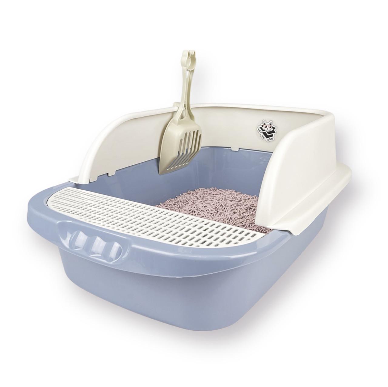 Лоток для котов CAT IN BOX с лопаткой 52х36х21,5 см Голубой (18553370) - фото 3