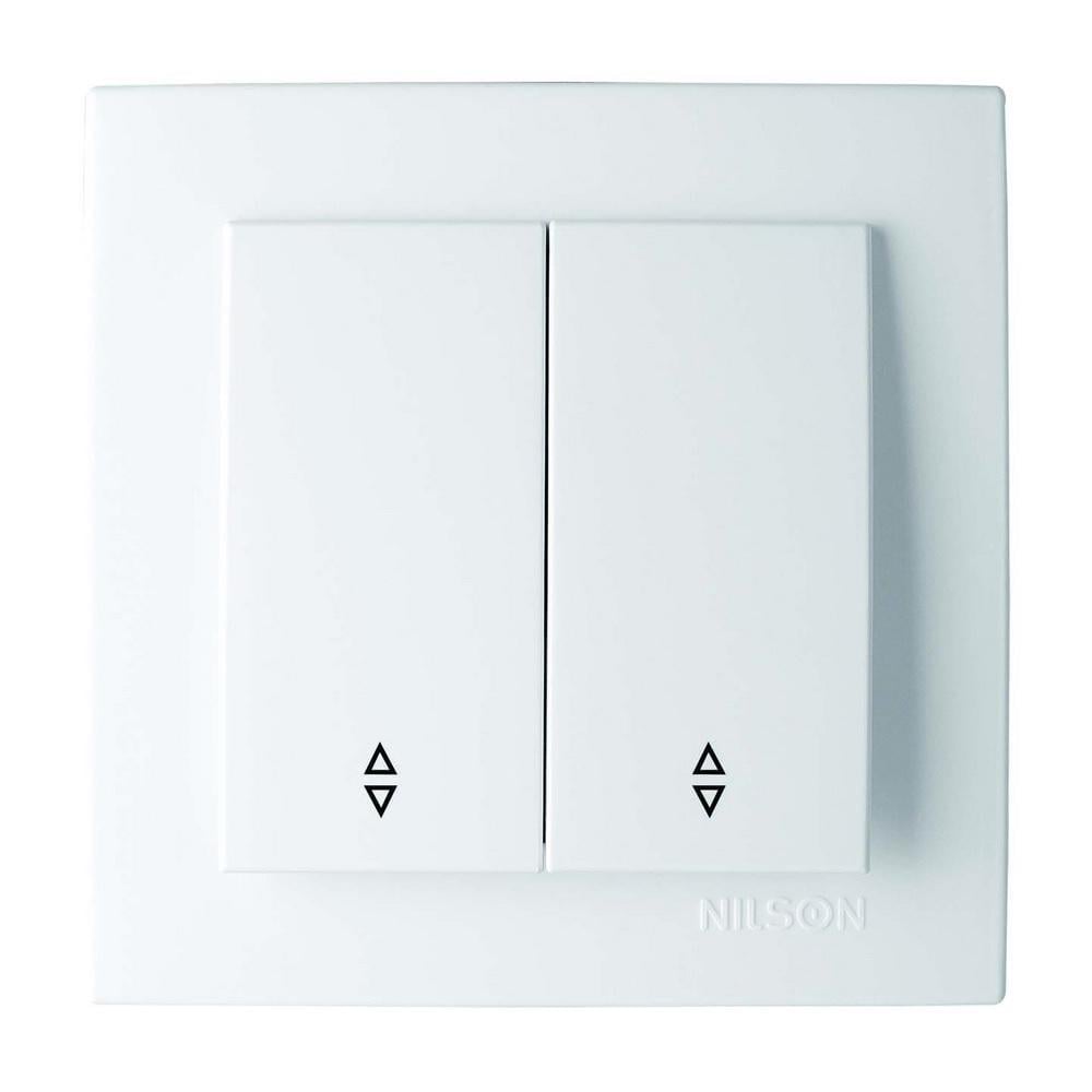 Выключатель проходной двухклавишный Nilson Touran Белый (00000024046)
