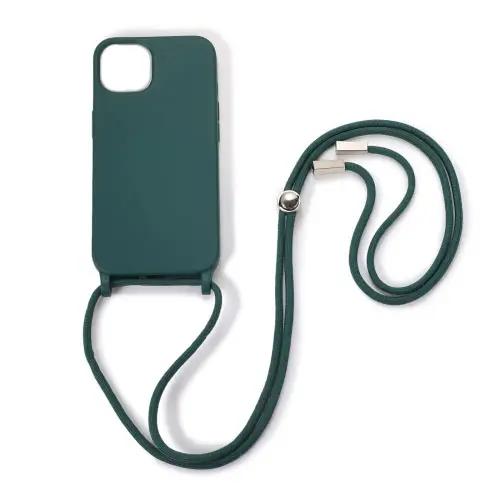 Силиконовый чехол CORD для iPhone 11 с шнурком Темно-зеленый