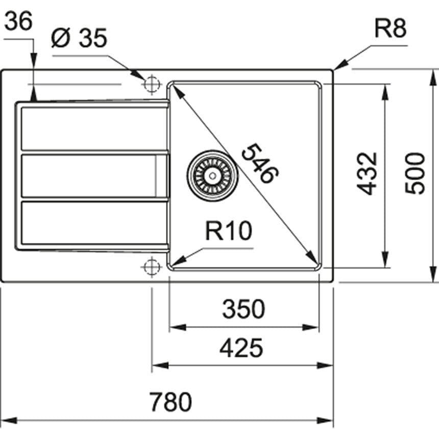 Мийка для кухні Franke Sirius 2.0 S2D 611-78 143.0621.190 врізна оборотна із тектонайта з 2 отворами Чорний (17664442) - фото 2