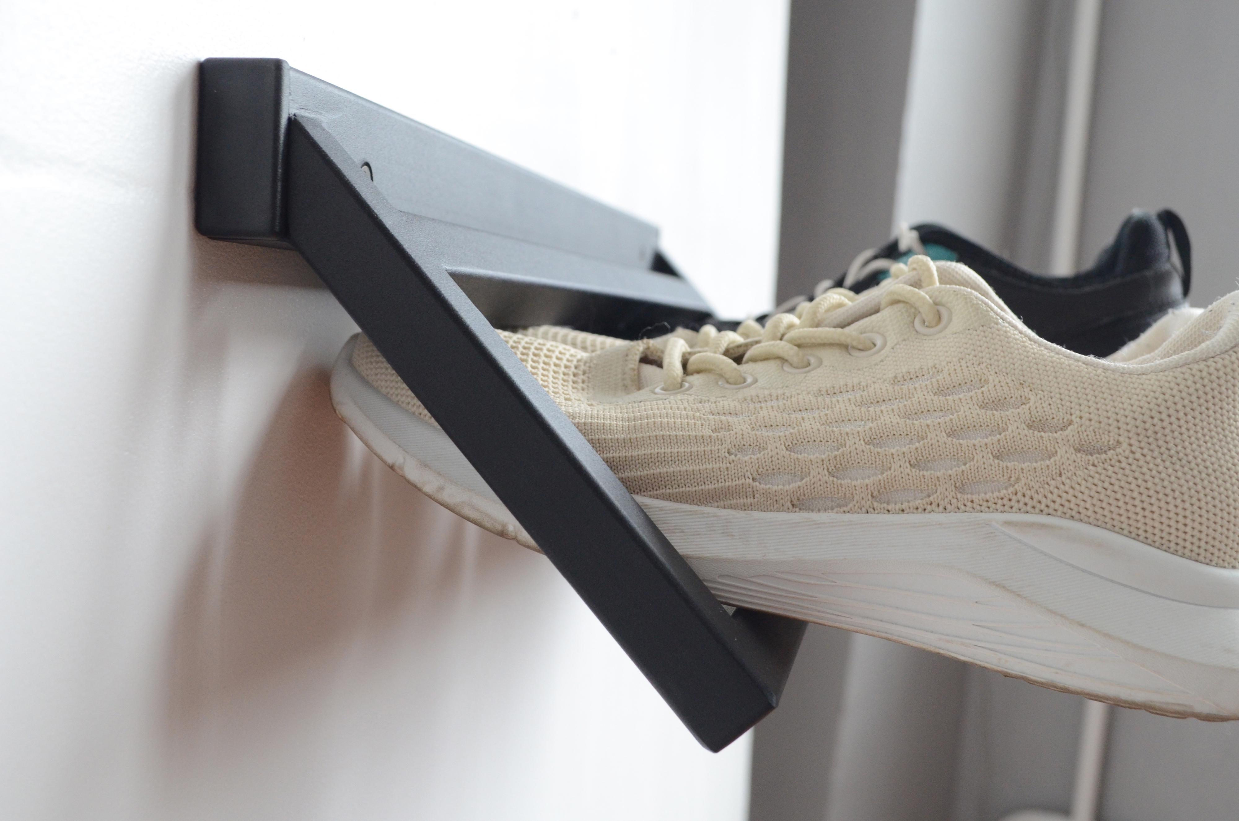 Полка для обуви настенная металлическая 90х13х16 см Черный (SR.M-7.7) - фото 2