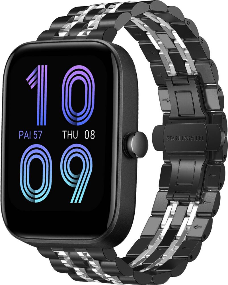 Браслет металлический Spinye Line для Amazfit Bip 3/Pro Black Silver (29032-03)