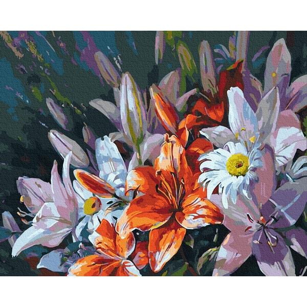 Картина по номерам Brushme GX29477 Букет из цветных лилий 40x50 см (1320751677)