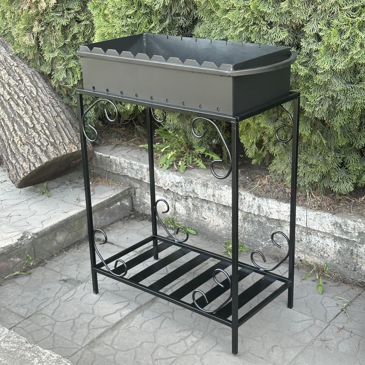 Мангал Metalzavod Гефест на 9 шампурів 3 мм на дровниці 79х36,5х94,5 см (MD9-3) - фото 2 Мангал Metalzavod Гефест на 9 шампурів 3 мм на дровниці 79х36,5х94,5 см (MD9-3) - фото 2