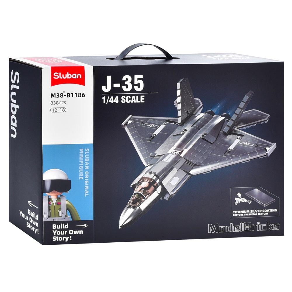 Конструктор Limo Toy J-35 военный самолет 838 деталей 38 см (M38-B1186)