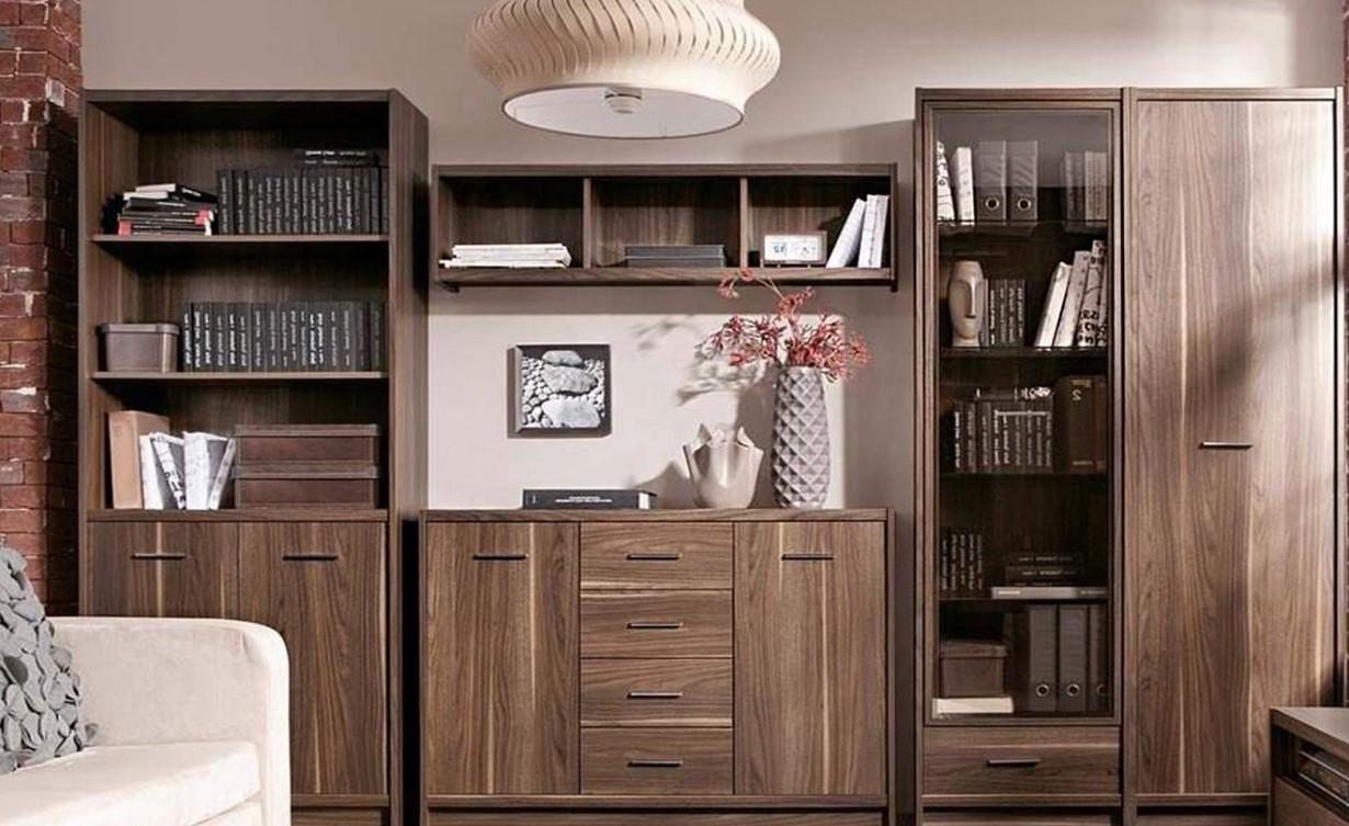 Стенка в гостиную комплект Gerbor 5 Опен из ДСП/МДФ Орех Калифорнийский