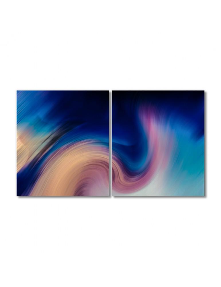 Картина модульная Розово-синяя волна 2 модуля 70x105 см