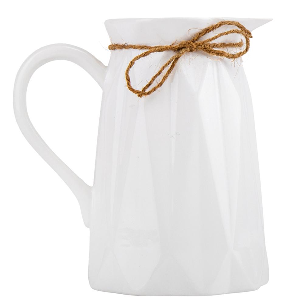 Ваза керамическая Elisey Цветочный кувшин 17,5 см Белый (9053-016)