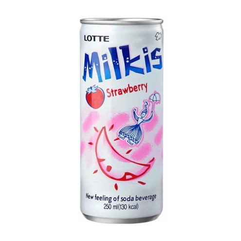 Напій молочний газований Lotte Milkis Strawberry Полуниця 250 мл