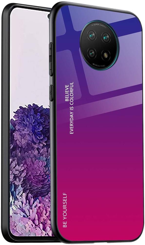 Стеклянный Чехол Glass Case для Xiaomi Redmi Note 9T Crimson Blue (20992-1D)