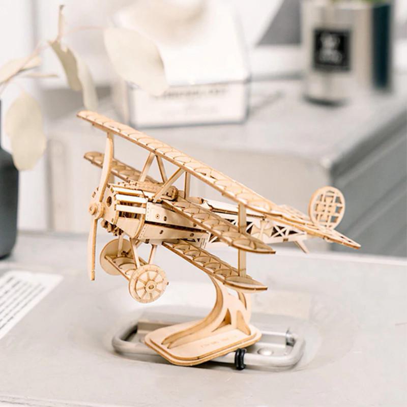 Деревянный 3D конструктор Robotime TG301 Биплан - фото 2 Деревянный 3D конструктор Robotime TG301 Биплан - фото 2