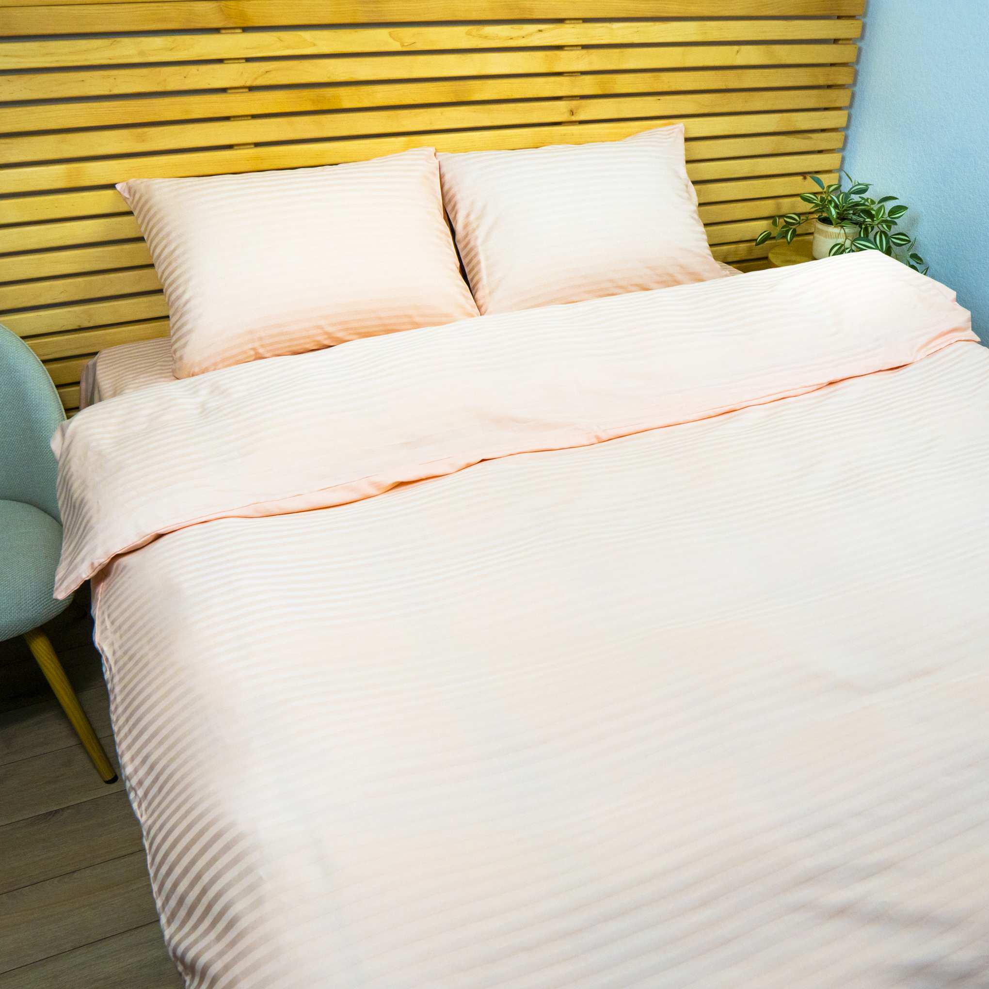 Наволочка YouStar 125 г/м2 страйп сатин 70х70 см 1 шт. Персиковый (nav-sst-70x70-persik) - фото 3