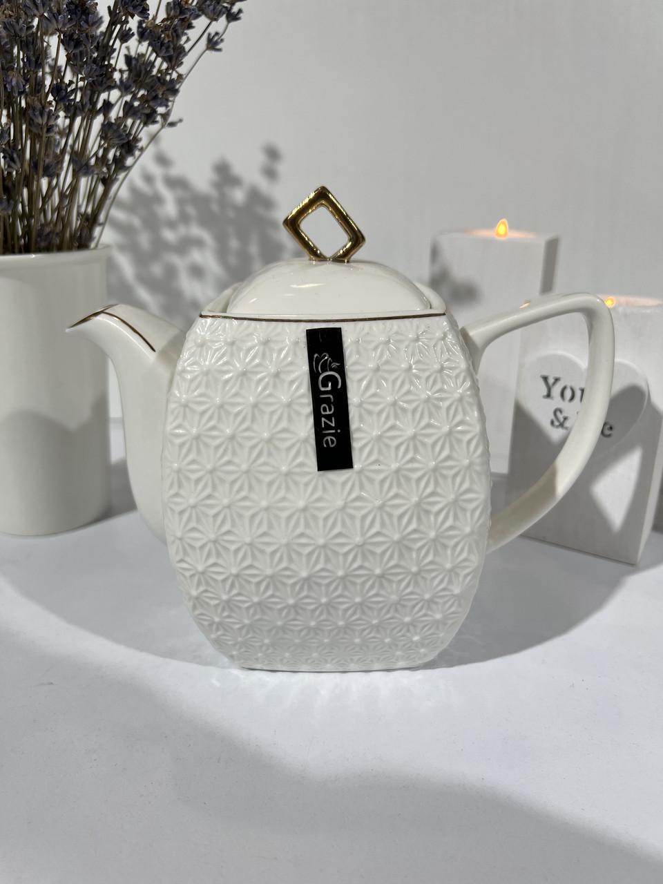 Заварочный чайник фарфоровый квадратный Interos Снежная Королева 900 мл Белый 406618-A - фото 2 Заварочный чайник фарфоровый квадратный Interos Снежная Королева 900 мл Белый 406618-A - фото 2