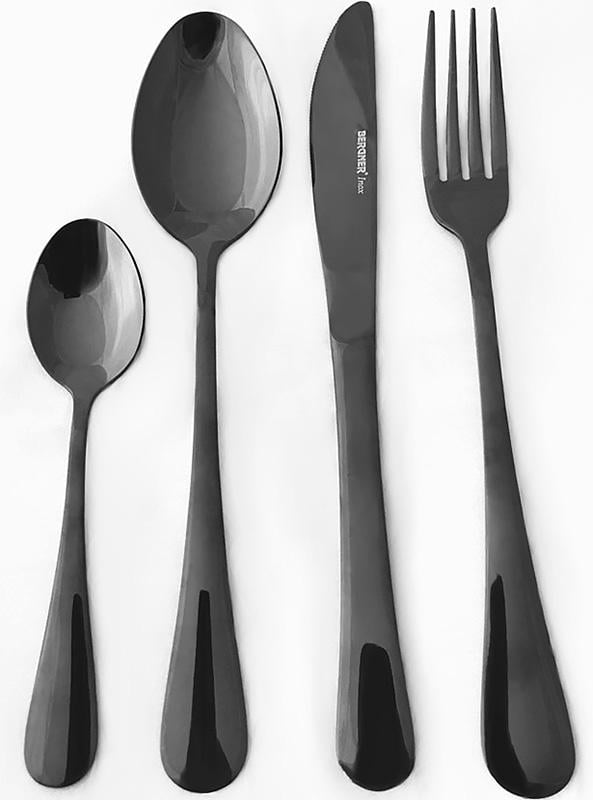 Набор столовых приборов Bergner Munich 24 пр. на 6 персон Черный (BG-5245)