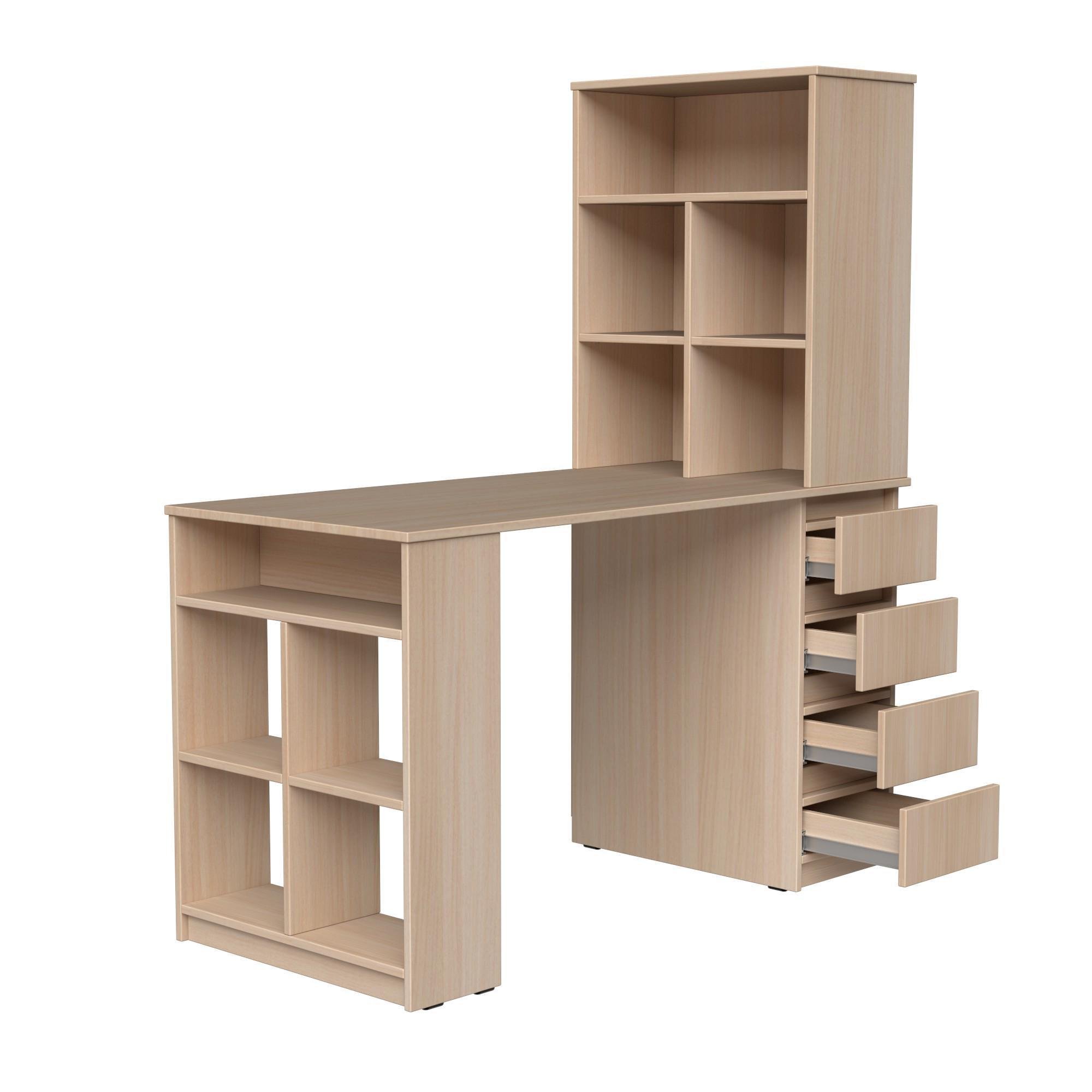 Стіл письмовий СП10 4Я SENAM 1500х1400х600 мм ДСП Дуб Молочний - фото 4