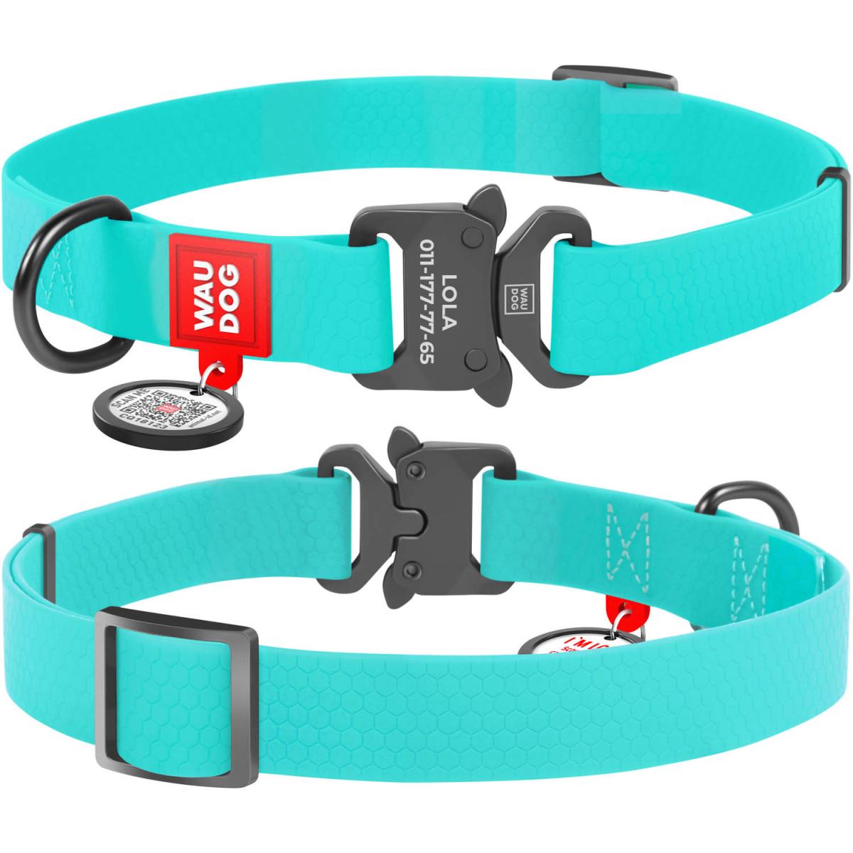 Ошейник для собак водостойкий Waudog Waterproof c QR паспортом светящийся M Ментоловый - фото 3 Ошейник для собак водостойкий Waudog Waterproof c QR паспортом светящийся M Ментоловый - фото 3