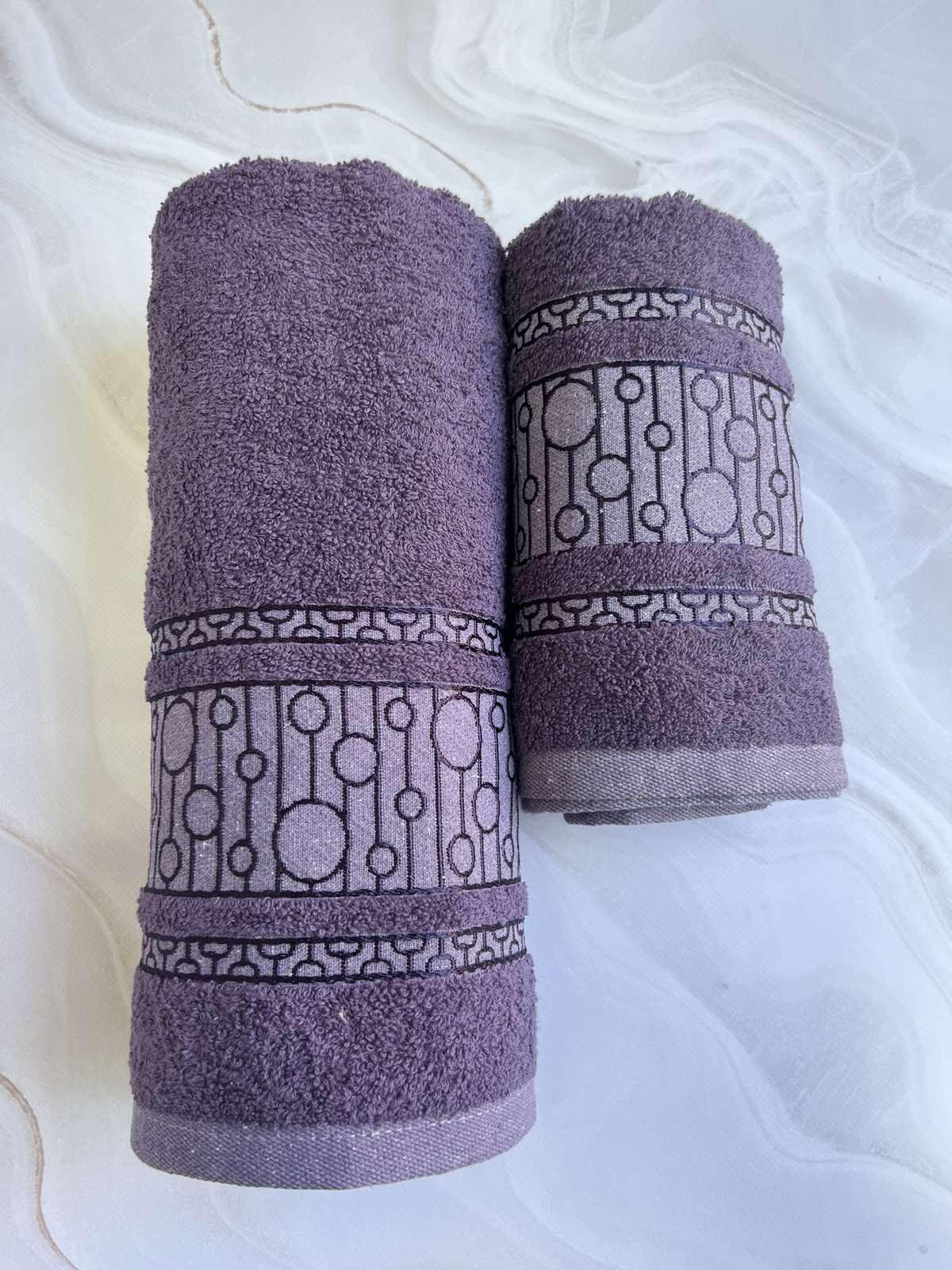 Набір рушників банне та для обличчя 70х40 см/50х90 см 2 шт. Фіолетовий (mame2v1kruf-fio) - фото 1 Набір рушників банне та для обличчя 70х40 см/50х90 см 2 шт. Фіолетовий (mame2v1kruf-fio) - фото 1