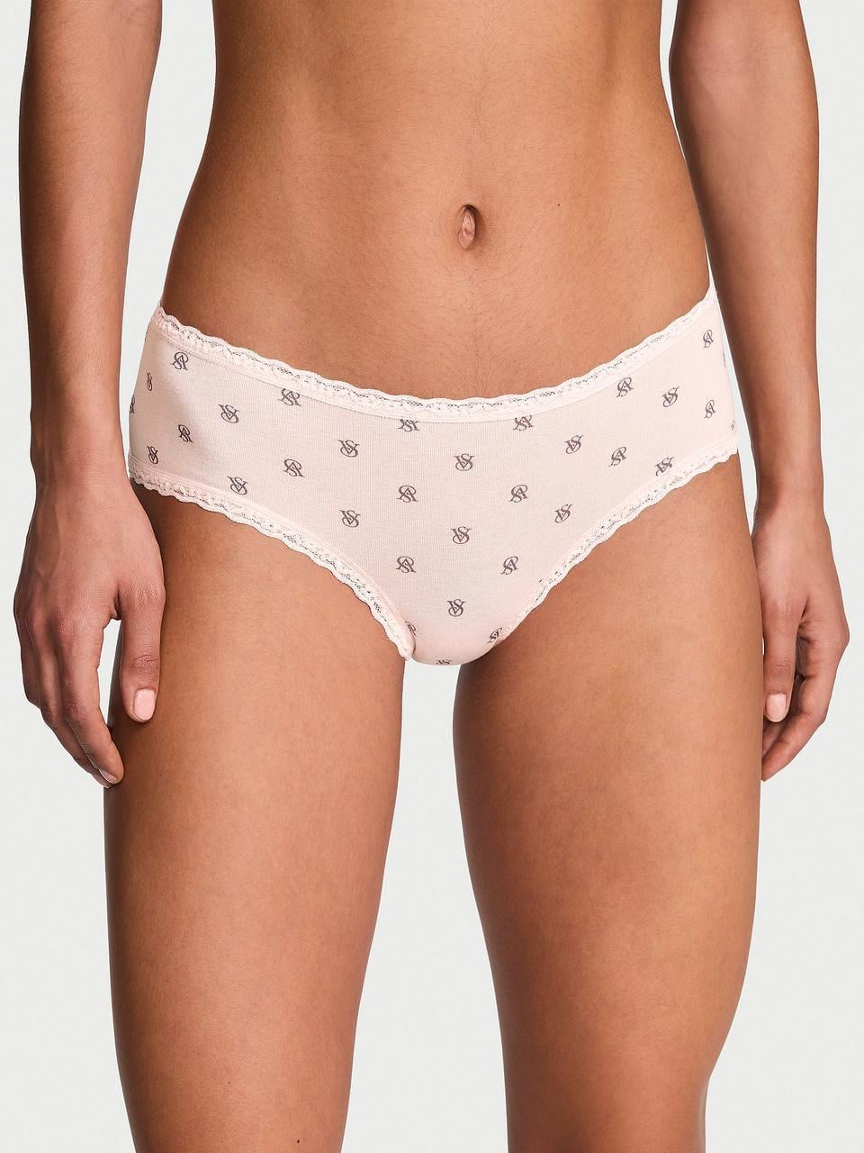 Трусики женские Victoria's Secret Cotton Lace-Waist Cheeky М Розовый (2717871243)