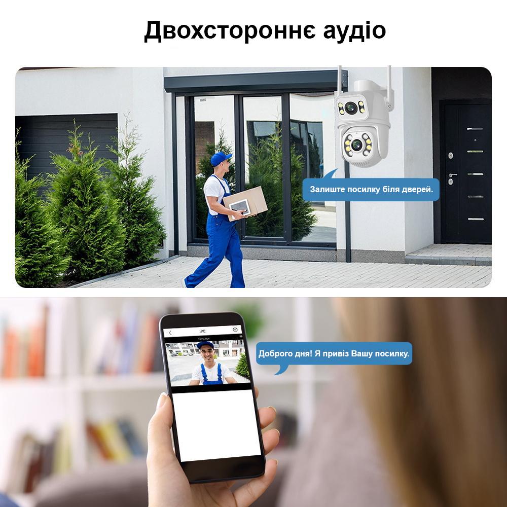 Камера вулична APP Control 4K Wi-Fi 8MP зі штучним інтелектом Білий (12581909) - фото 16