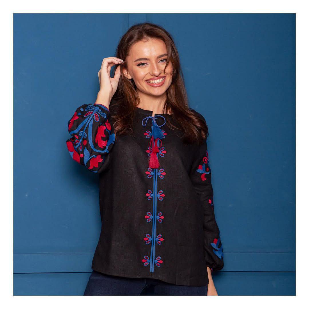 Вышиванка женская р. 48 Черный (830)