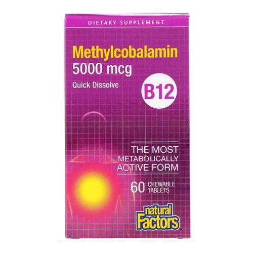 Витамин Б12 Natural Factors B12 Methylcobalamin 5000 мкг 60 жев. табл. (000014411) Витамин Б12 Natural Factors B12 Methylcobalamin 5000 мкг 60 жев. табл. (000014411)