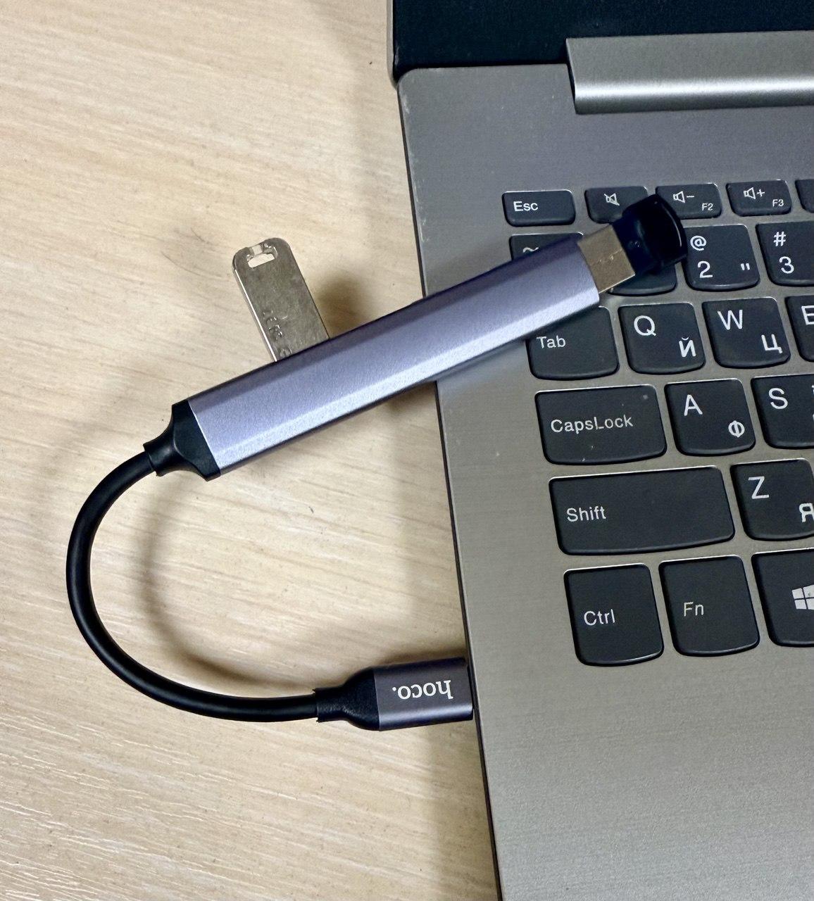 Концентратор конвертор USB хаб Hoco HB26 Type-C на 4 порта USB 3,0/3xUSB 2,0 Grey (2807685156) - фото 3 Концентратор конвертор USB хаб Hoco HB26 Type-C на 4 порта USB 3,0/3xUSB 2,0 Grey (2807685156) - фото 3