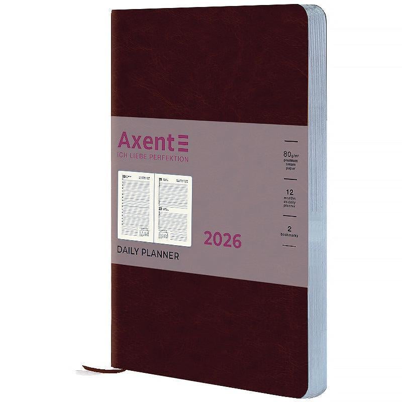 Дневник датированный 2026 Axent Partner City Soft 145х210 мм 336 стр. Коричневый (8821-26-05-A)