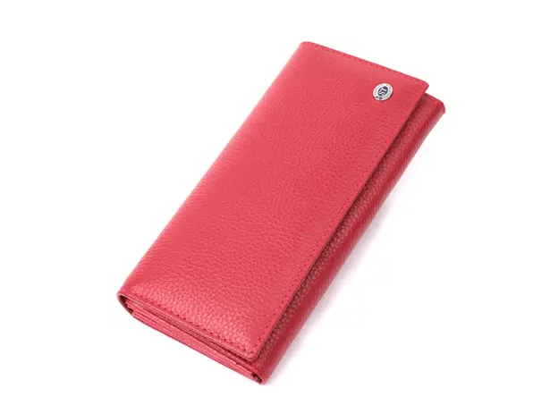 Кошелек женский ST Leather 22514 горизонтального формата из натуральной кожи Красный