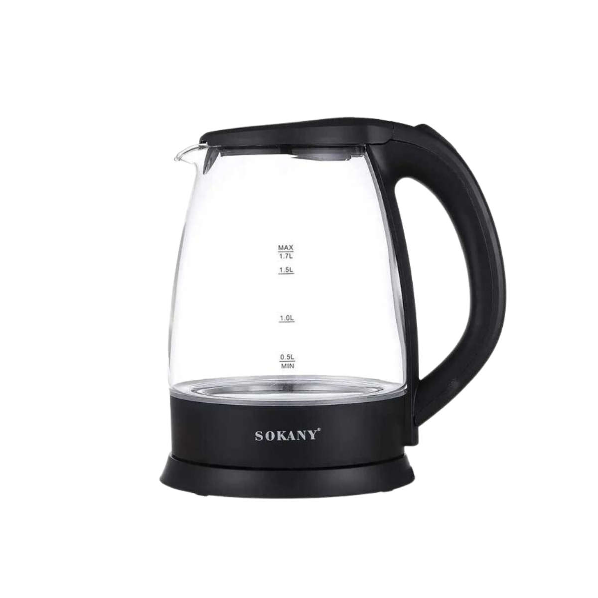 Электрочайник стеклянный Sokany GK-322 1500 Вт 1,7 л Прозрачный (ECS-17)
