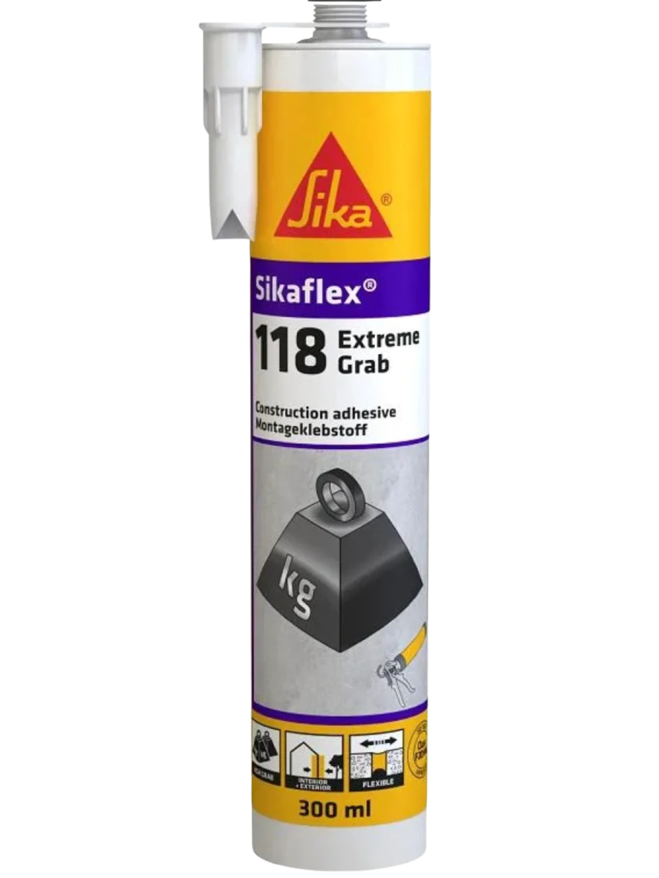 Клей со сверхвысокой начальной хваткой Sika Flex 118 Extreme Grab 290 мл (562411)