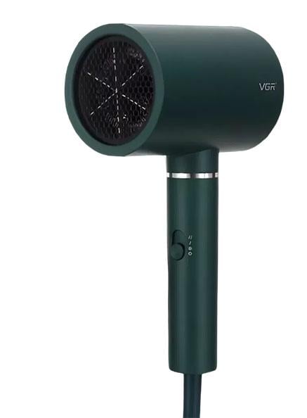 Фен профессиональный для волос VGR V-432 1800 Вт 2 режима работы холодный обдув Зеленый (3677876ед)