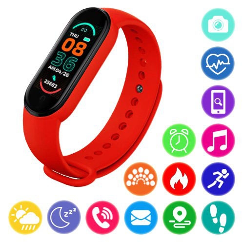 Фитнес-браслет FitPro Smart Band M6 Bluetooth 80 mAh Red (tf4611) - фото 3