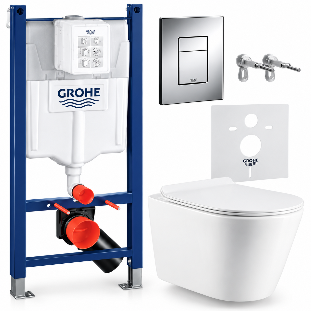 Комплект інсталяції Grohe Rapid SL з підвісним унітазом Orion Tornado Slim Duroplast/Soft-close (OT3884000G)