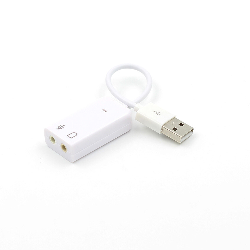 Звукова карта VOLTRONIC USB 5,1 3D звук 2,0/16 біт 44,1 кГц навушники/мікрофон Білий (YUT_V1836)