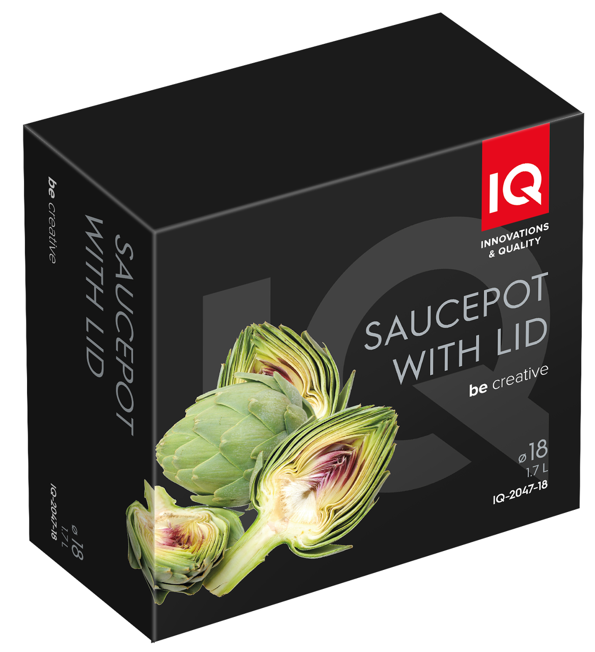 Каструля IQ Be Creative з кришкою антипригарна 1,7 л 18 см (IQ-2047-18) - фото 6