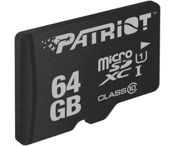 Карта пам'яті Patriot LX Series MicroSDXC UHS-1 10 Class 64Gb Black - фото 1