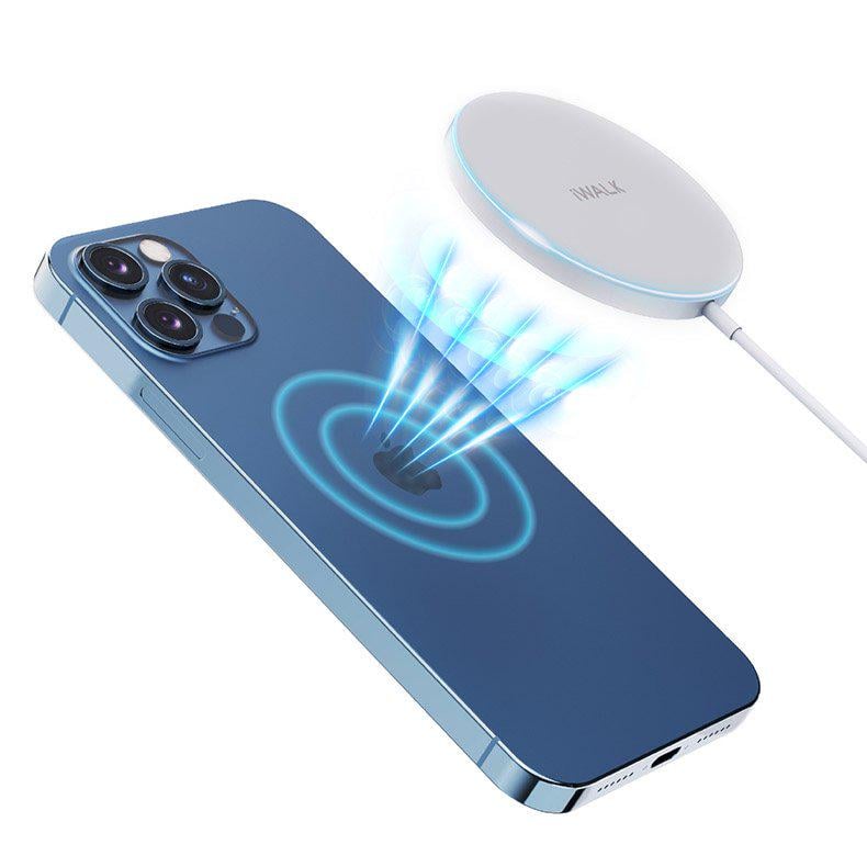 Зарядные устройства для телефонов iWalk Magnetic Fast Wireless Charger 15W беспроводное Белый (8840)