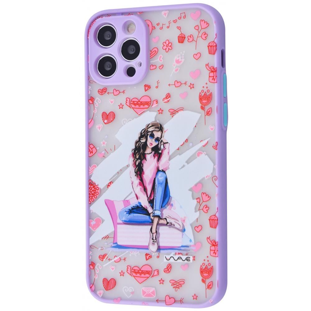 Чехол для Apple Iphone 12 Pro Max фиолетовый с сердечками (27266-531a0)