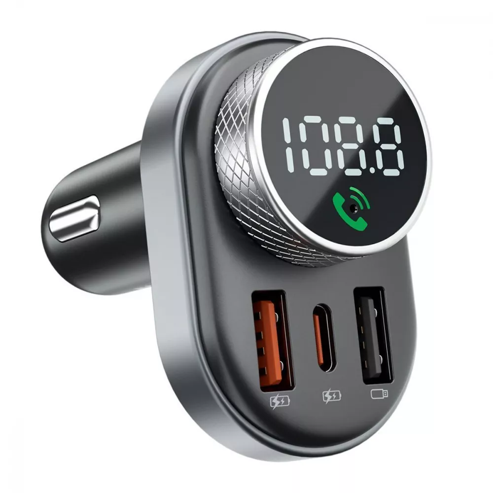 Автомобильное зарядное устройство Proove FM Launcher Sound Link 30W Type-C+USB Black