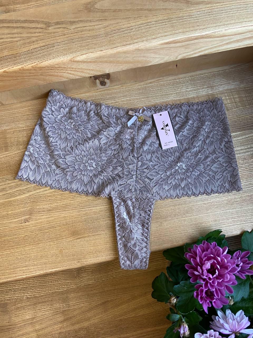 Трусы стринги с высоким кружевным поясом XL (Q8368-14)