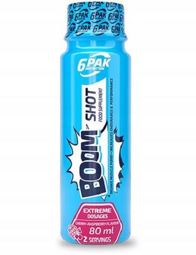 Комплекс до тренування 6PAK Nutrition BoomShot 80 мл 2 порції Cherry Raspberry
