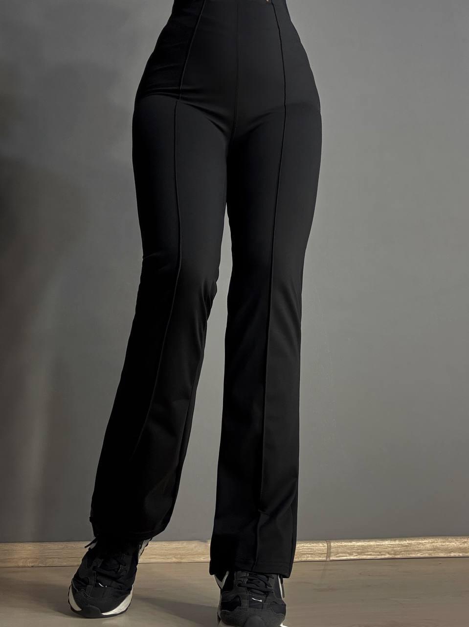 Лосины женские AN 1722 со стрелкой высокая посадка M Черный