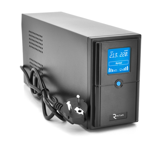 Джерело безперебійного живлення Ritar E-RTM650 ELF-D 390W 2xSCHUKO АКБ 12V 7 Ah Black (E-RTM650D)