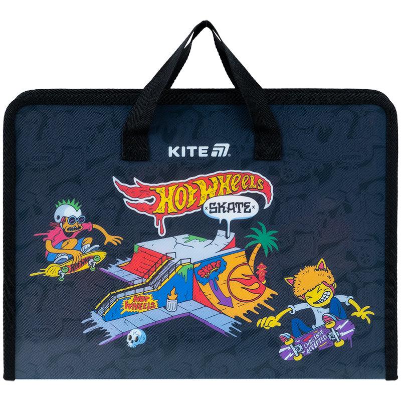 Папка-портфель на молнии KITE Hot Wheels A4 (HW25-202)