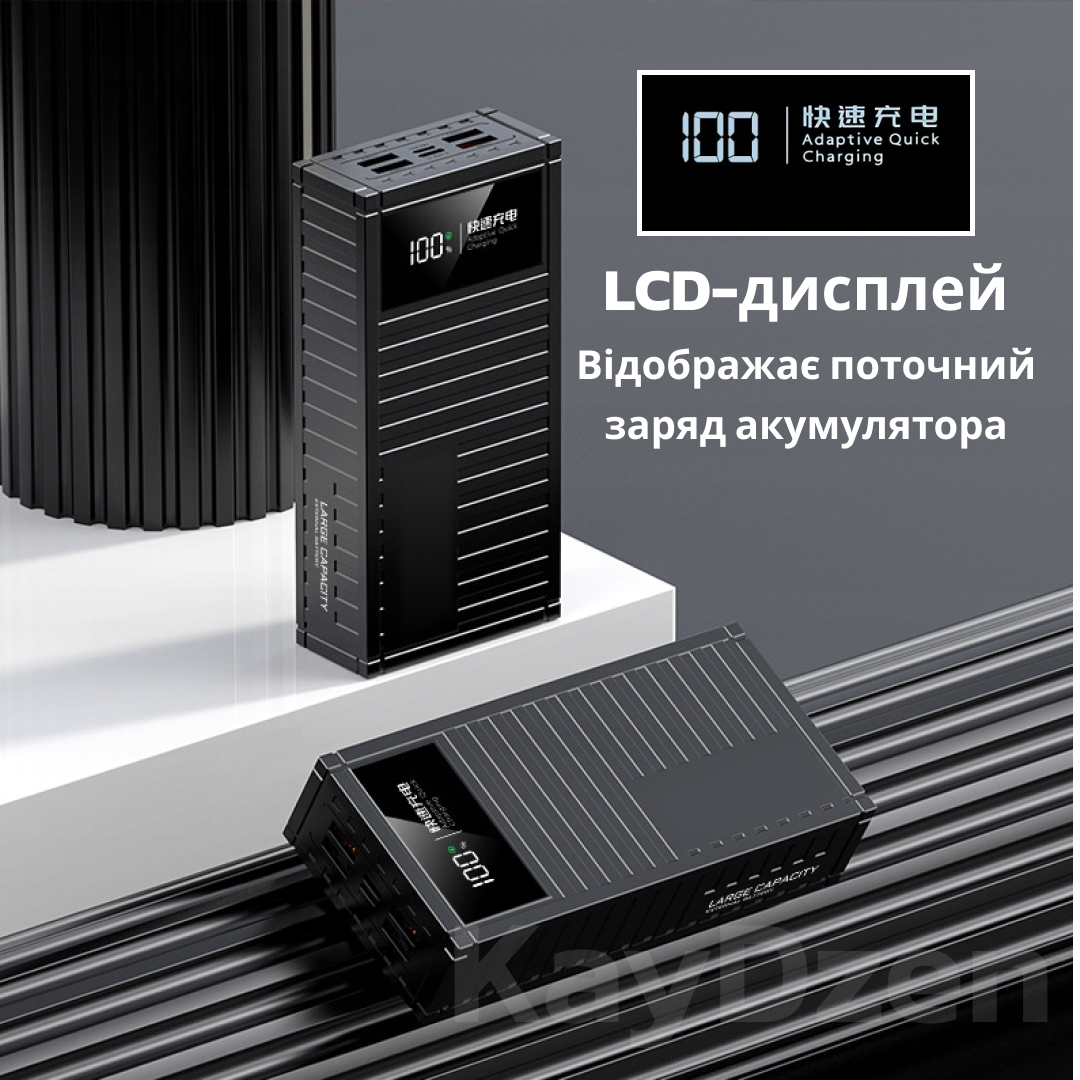 Повербанк Andowl Q-CD6500 68000 mAh швидка зарядка QC3.0 PD30W Чорний (5f1248b7) - фото 7